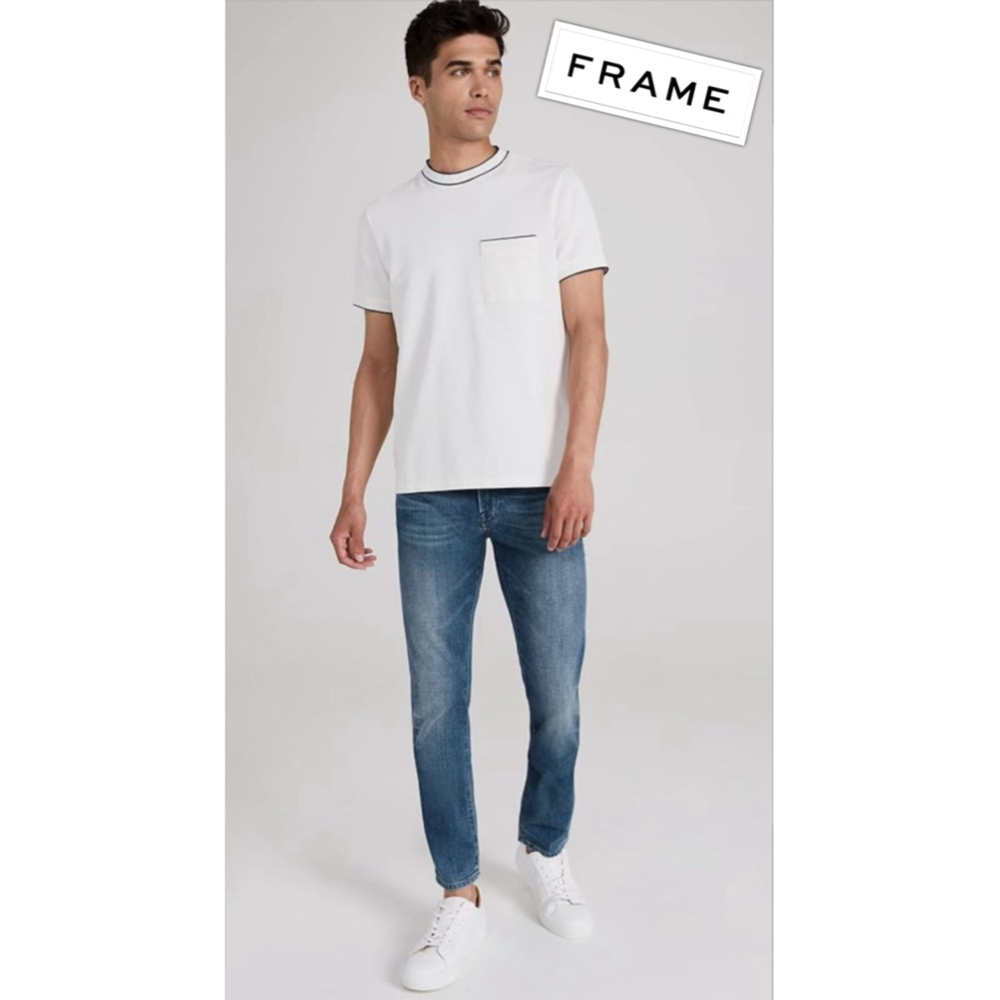 FRAME Men's 36x33 L'Homme Slim Leg Buttery Soft Stretch Jeans in Bradbury